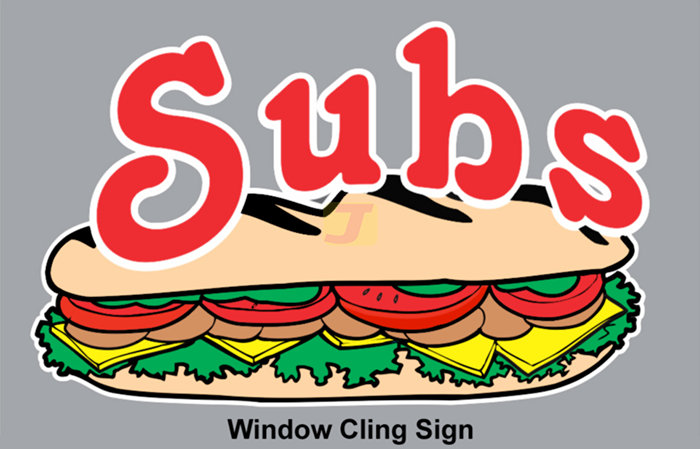 Subs Window Cling Sign